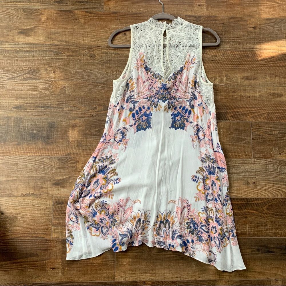 Free People Boho Lace Dress Womens M/L Fairy Whimsy Sheath Midi Delicate Summer - Picture 3 of 10